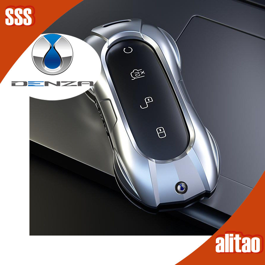 [READY]DENZA D9 Car Metal Frame Key cover BYD DENZA EV High-end Key shell Car Logo Keychain J7K7
