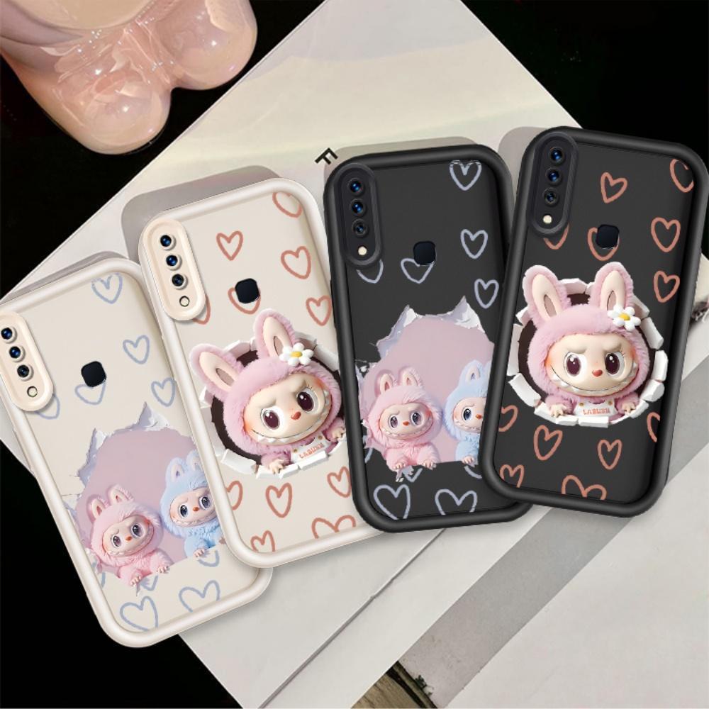 ปลอกคู่โทรศัพท์สําหรับ VIIVO Y17 Y15 Y12 Y12i Y11 2019 น่ารักการ์ตูนซิลิโคน Labubu กันกระแทก TPU กรณ