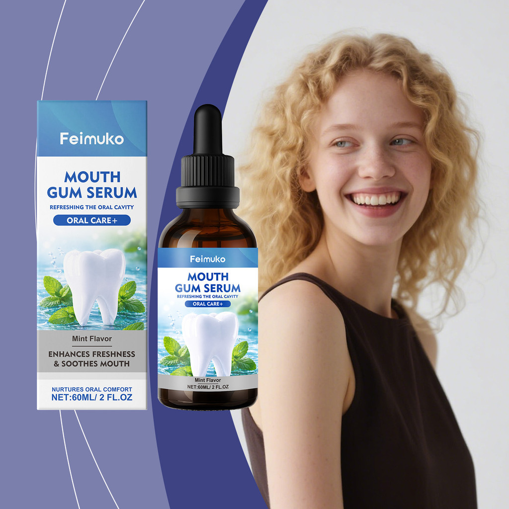 [คลังสินค้าพร้อม] Feimuko Gum Care Drops Fresh Breath Herbal Gum Care Clean Tooth Cool Oral Care Gum