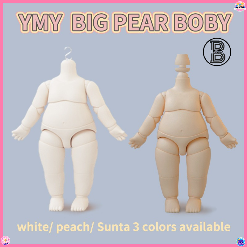 YMY 1/6 Big Pear Shape Body with S-Hook & Movable Hands - BJD Obitsu Doll Jointed Cute Body Set