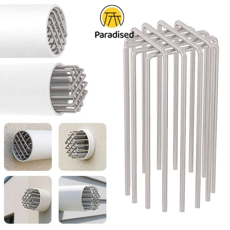 PAฝาครอบช่องระบายอากาศทรงกลมสแตนเลส ป้องกันนกและสัตว์รบกวน สำหรับท่อไอเสีย ปรับได้ ทนทาน