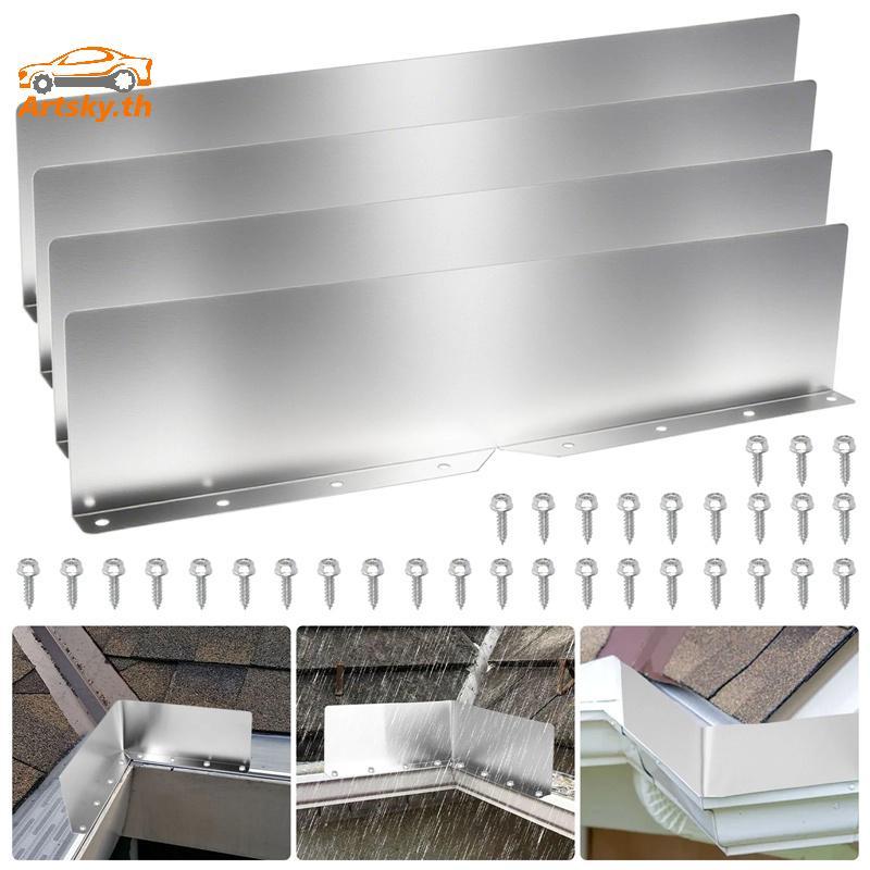 ARS 4 ชิ้น Rainwater Valley Gutter Splash Guard Rain หยด Gutter Guard,Rain หยด Gutter Guard สําหรับ 
