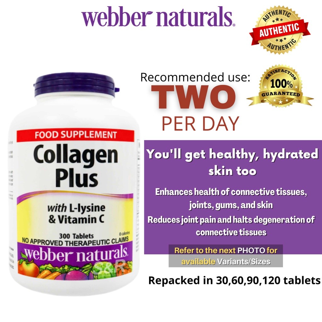 Webber Naturals Collagen Plus พร้อม L-lysine และวิตามินซี