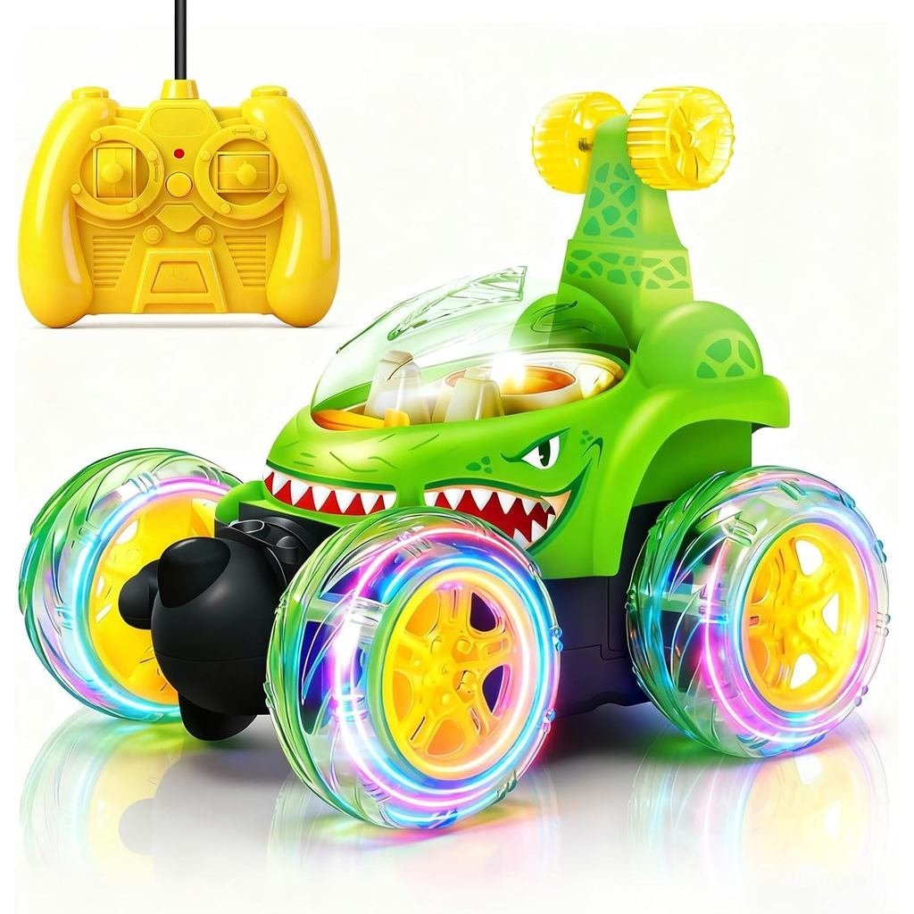 Hymaz Rc Stunt Car สําหรับเด็ก 3 4-7 8-12 ปี, 4WD รีโมทคอนโทรลรถ 360 พลิก, ไฟ 3D และเพลง, Cool Boys 