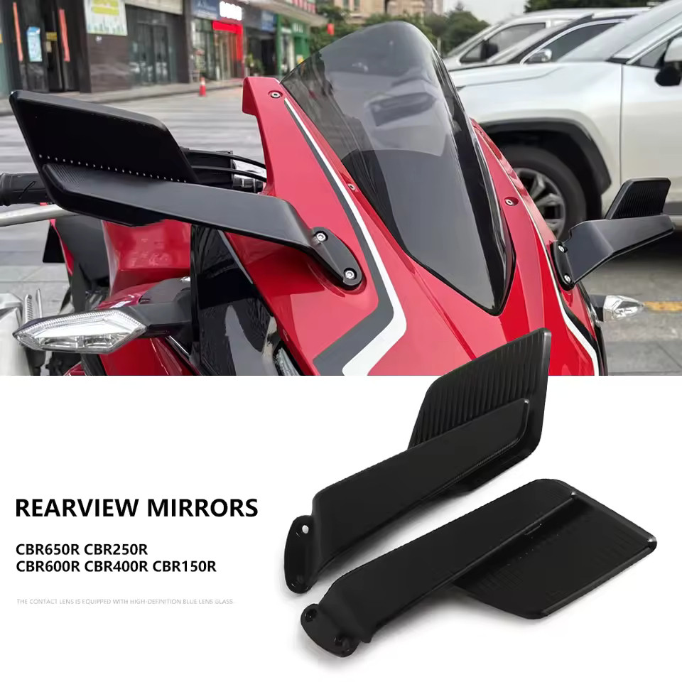 JJMOTO เหมาะสําหรับ Honda CBR650R CBR150R CBR250R CBR400R CBR600R กระจกมองหลัง Aerodynamic คงที่ลมปี