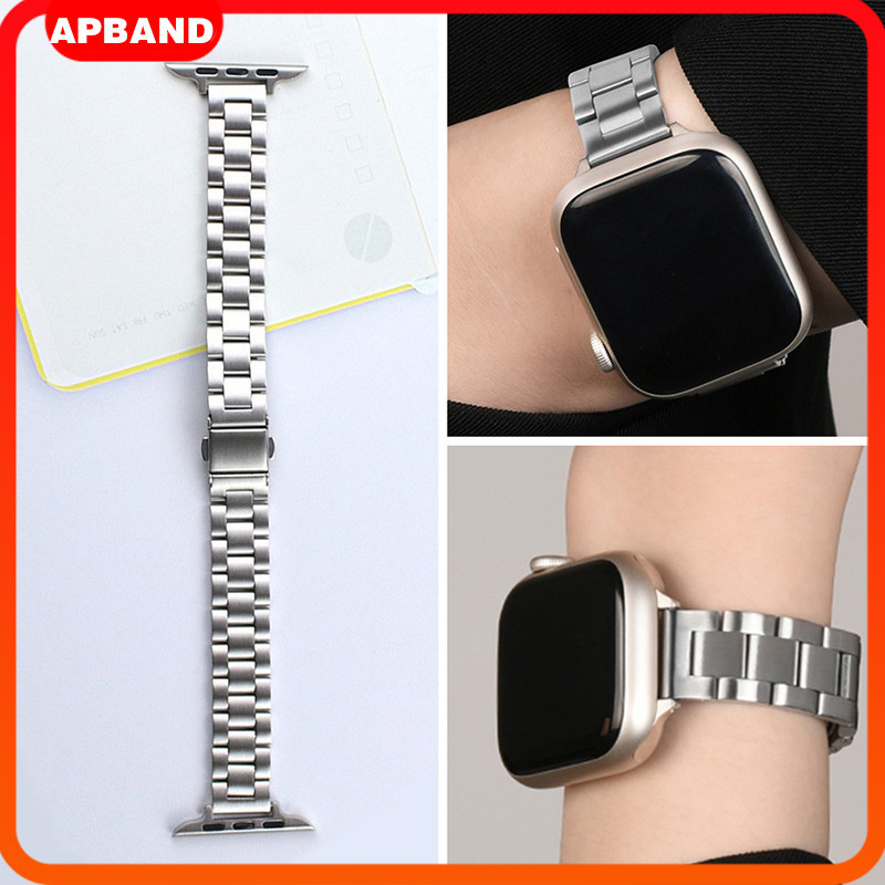 สายนาฬิกาโลหะบางสแตนเลส for Smartwatch Iwatch Apple Watch Ultra SE 3 2 Series 11 10 9 8 7 6 49 46 45 44 42 40 38mm