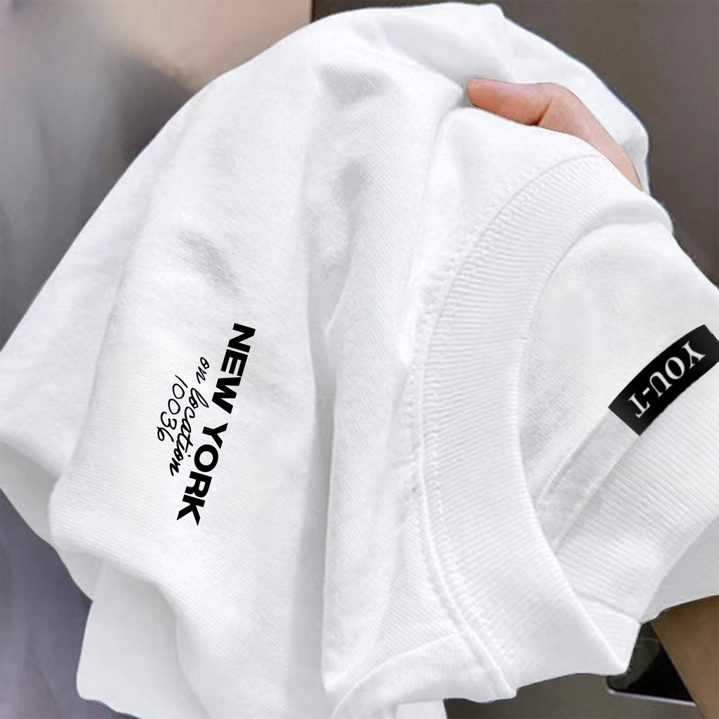 UT shop เสื้อยืด oversize ผ้าCotton 100% เสื้อแฟชั่น 'new york' สบายและนุ่ม แขนสั้น ฤดูร้อน Hallowee