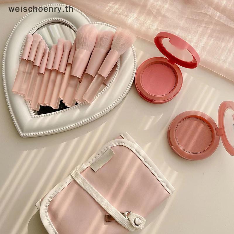 WW 10 ชิ้น Cherry Blossom แปรงแต่งหน้าแต่งหน้าแต่งหน้าแปรงแต่งหน้าคอนซีลเลอร์ Foundation อายแชโดว์ชุ