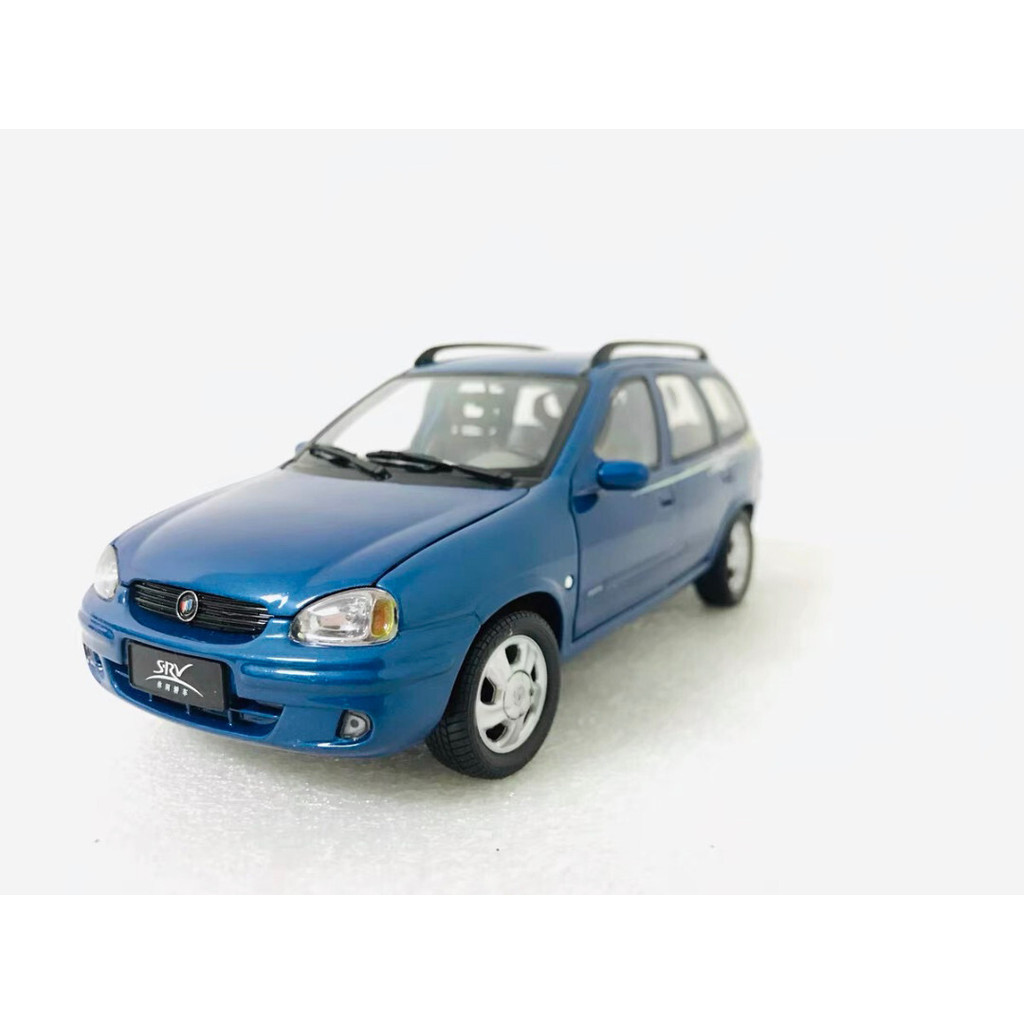 1/18 โรงงานเดิม Universal Buick Saio Buick SAIL SRV สถานีรถโลหะผสมรถรุ่นสินค้าคงคลังสีน้ําเงินออกจาก