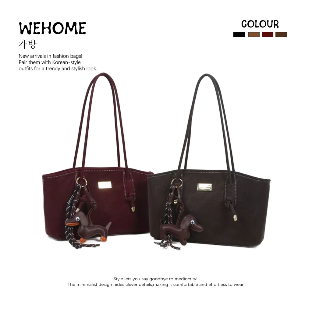 WEHOME Isabella Bag ins สไตล์วิทยาลัย เป้เป้สำหรับทำงาน สีเมลด์ tote bag