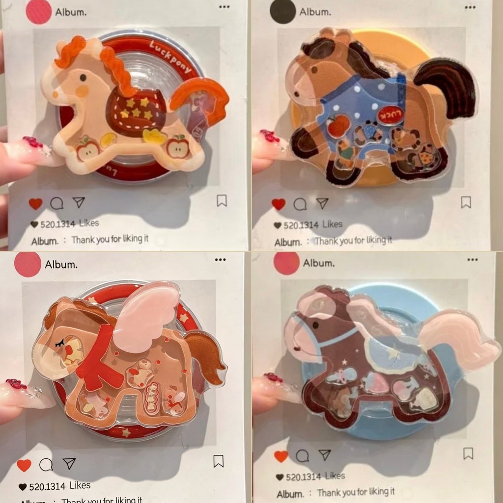 ปีเสือ วงเล็บแม่เหล็กโพนี่น่ารักเหมาะสําหรับโทรศัพท์มือถือ แม็กเซฟ ใหม่สไตล์ถุงลมนิรภัยกลับสติกเกอร์แม่เหล็ก เบนมิง ปีวงเล็บแม่เหล
