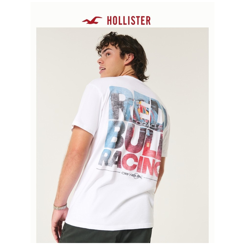 [Racing Series] HollIster Fashion Letter Printing Mens New 100% Cotton Street Casual Short Sleeve T-