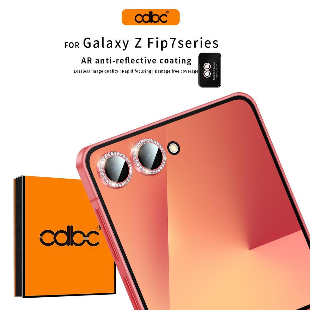 ตัวป้องกันหน้าจอเลนส์กล้องโลหะ Bling Diamond, Scratch & กันกระแทก, เข้ากันได้กับ SAMSUNG Galaxy Z Flip7