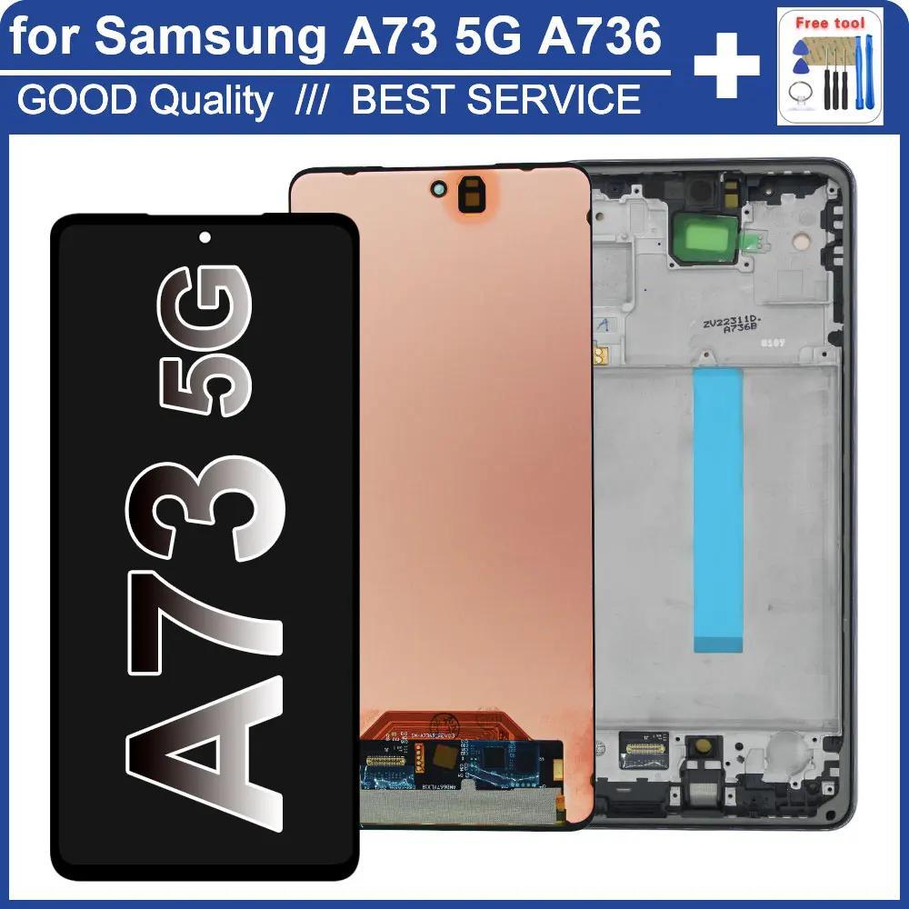 AMOLED LCD สําหรับ Samsung Galaxy A73 5G A736B จอแสดงผล LCD Touch Screen Digitizer สําหรับ Samsung A