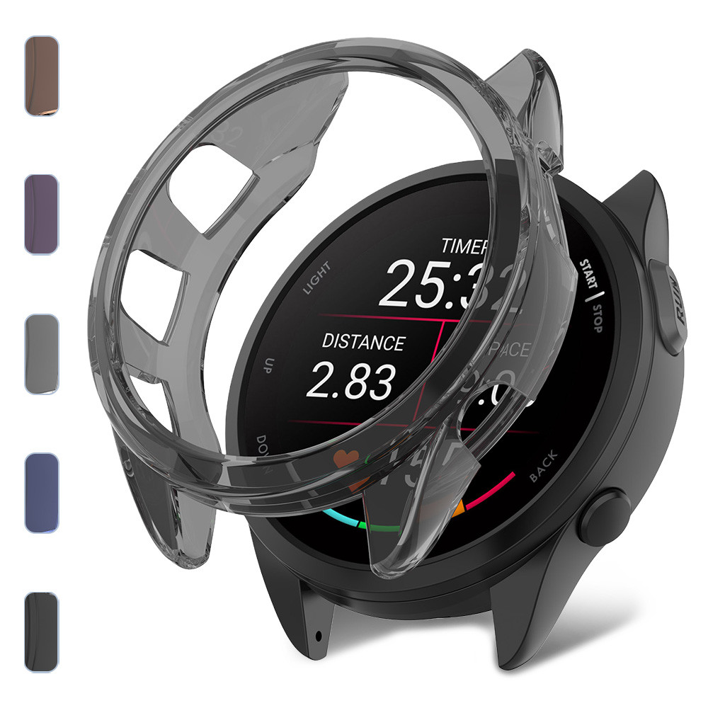 โปร่งใสTPUสําหรับSmartwatch Garmin Forerunner 165/Forerunner 165 เพลงป้องกันหน้าจอกันชนกรอบอุปกรณ์เส