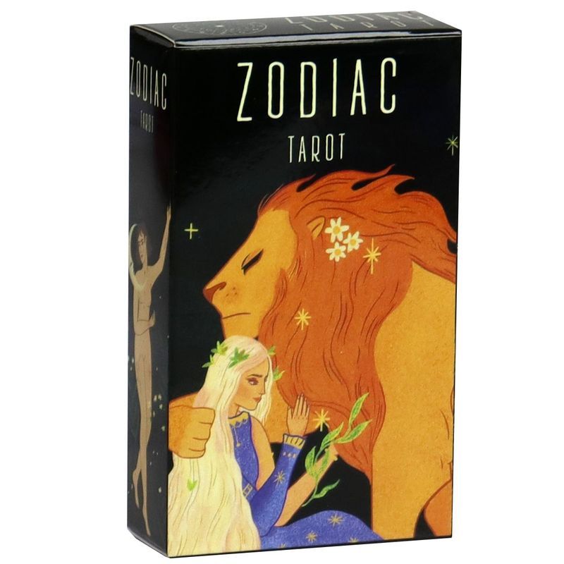 Zodiac Tarot Card ขนาดเล็กการ์ตูน Leo ประณีต Constellation การ์ดภาพประกอบ 10X6 ซม.เกมกระดาน