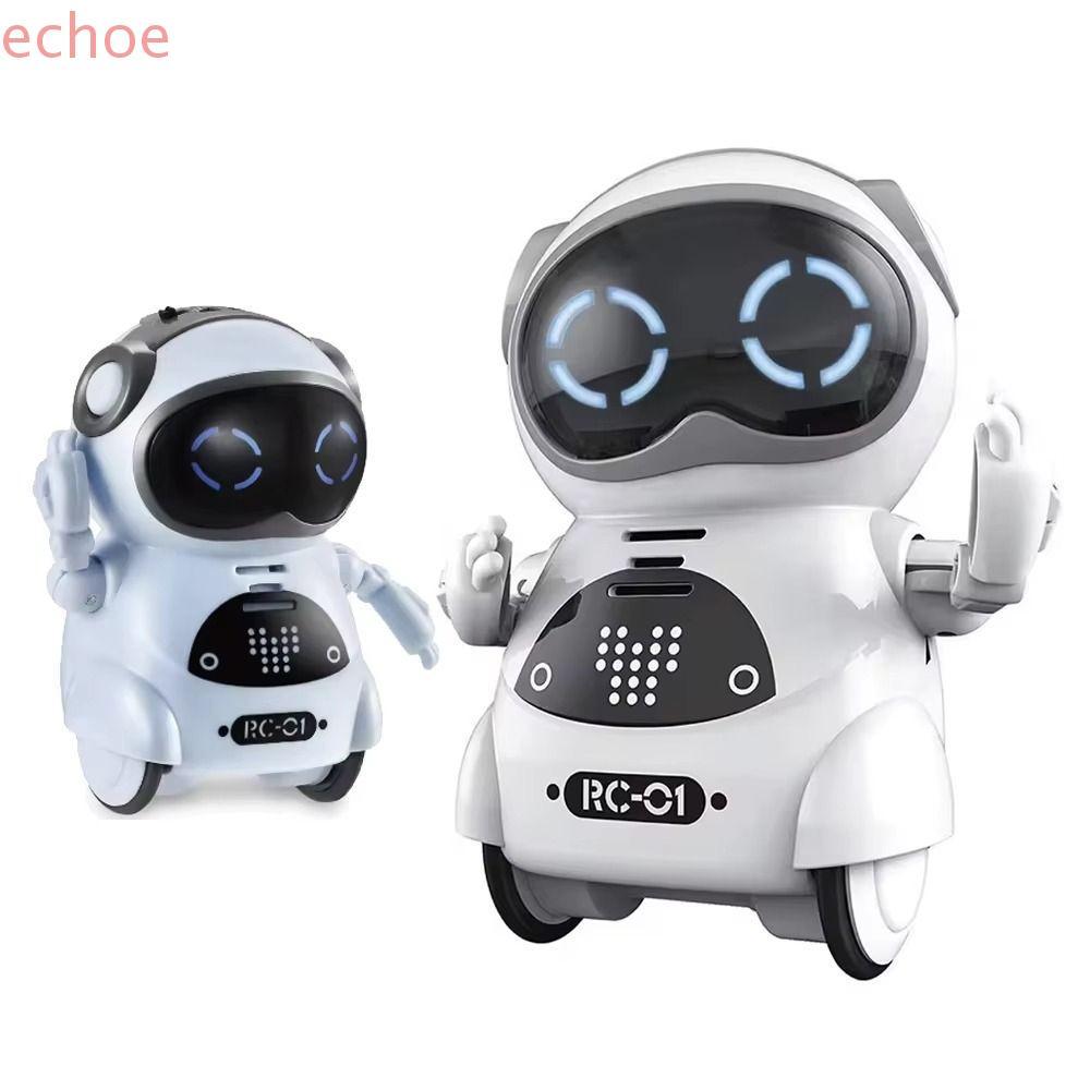 ECHOEDGE Pocket Robot, Smart Robot Voice Recognition Talking Interactive Robot, Boys Girls การสื่อสารไฟ LED บอกเรื่องราวมินิหุ่นยนต์ของเล่นของขวัญวันเกิด