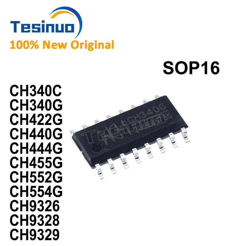 5PCS CH455G CH552G CH554G CH9326 CH9328 CH340C CH340G CH422G CH440G CH444G CH9329 SOP16 USB to seria