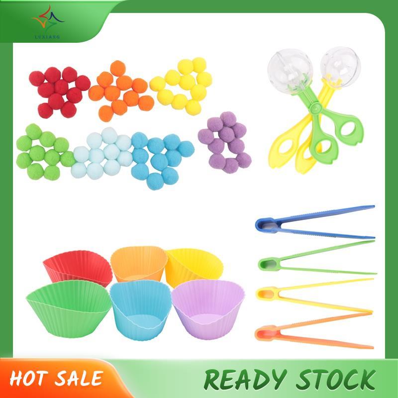 [luxiang.th] Sensory Bin Filler Fine Motor ของเล่น Sensory Bin Filler 2 กล่องเก็บกรรไกรสําหรับการเรี