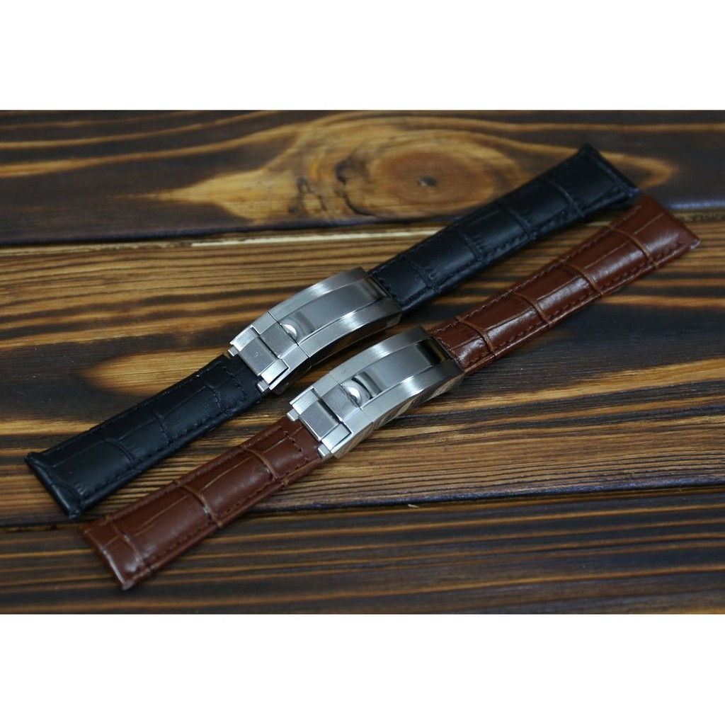 สายนาฬิกา Rolex ขนาด 20 มม. สายหนังจระเข้สําหรับ Water Ghost Daytona Log Gold 20 มม.