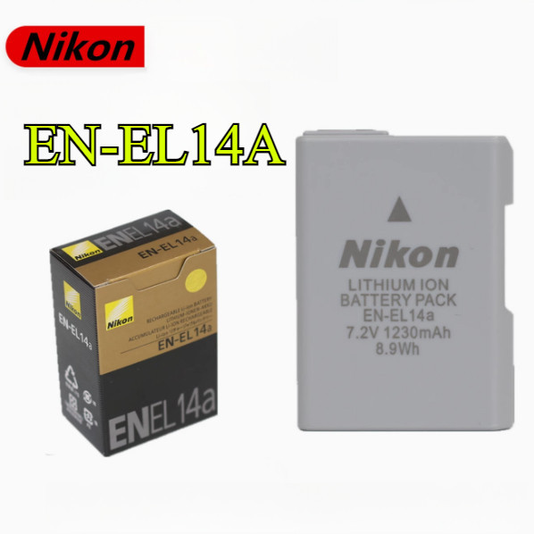 แบตเตอรี่สำหรับ Nikon EN-EL14a D5200 D5300 D3200 D3300 D3400 D3500 D5600 P7000