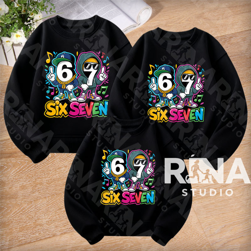 🔥พร้อมส่ง&COD🔥RINA STUDIO🔥 ชุดครอบครัว สเวตเตอร์คอกลมไม่มีหมวก 100%ผ้าฝ้าย มีม67 ฮิตทั่วไทย A123#3