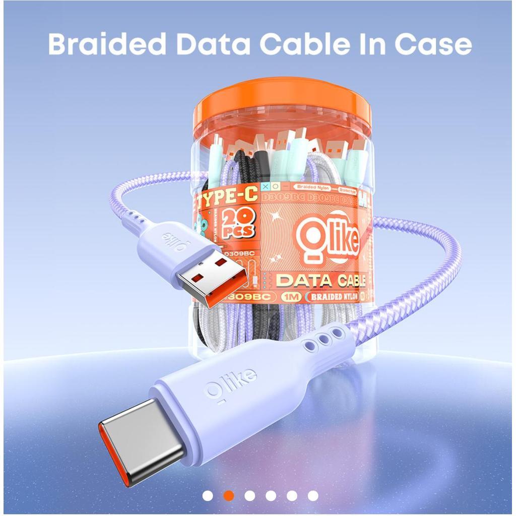 Alfariz (1 กระปุก บรรจุ 20 ชิ้น) OLIKE D309 D309BC / D309BCC / D309BL 1M ชาร์จ Braided Nylon Data Ch