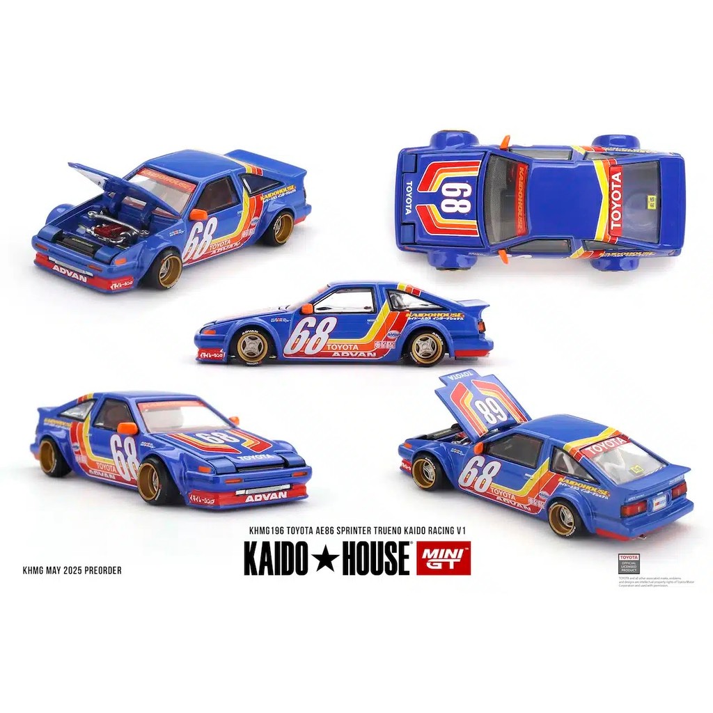 MINI GT No.196 Kaido House Toyota AE86 Sprinter Trueno Kaido Racing V1 KHMG196