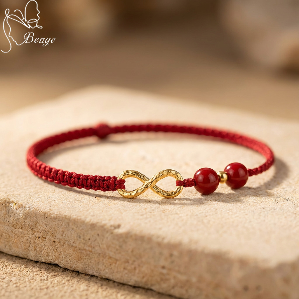 Benge Cinnabar Infinity Red String สร้อยข้อมือ Lucky Wealth Attraction Charm ปรับ Unisex Y2K แฟชั่นของขวัญสําหรับ Her Party อุปกรณ์เสริม Kawaii เครื่องประดับอินเทรนด์
