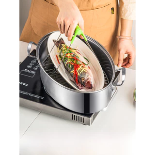 ใหม่พิเศษขนาดใหญ่ 304 หม้อนึ่งปลาสแตนเลส – หม้อตุ๋นไฟฟ้าและเตาแม่เหล็กไฟฟ้ารูปไข่สําหรับห้องครัวในบ้านและเชิงพาณิช