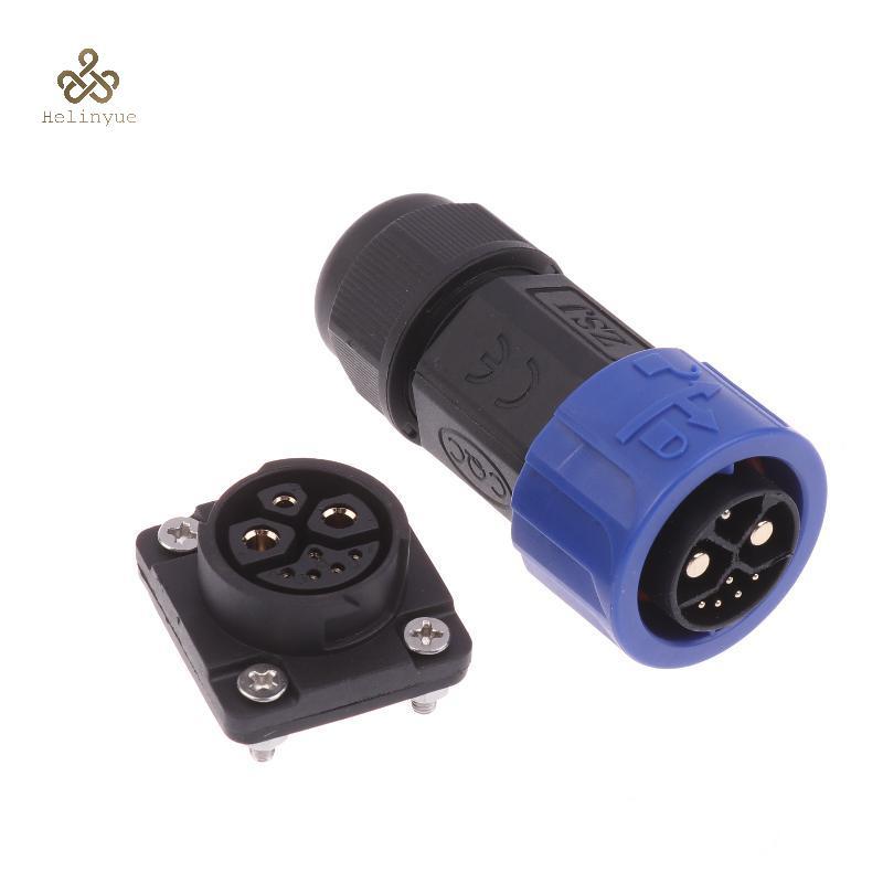 HELINYUE 1 ชิ้น 50A พลังงานแบตเตอรี่ลิเธียมไฟฟ้าชายหญิงพอร์ตชาร์จ M23 2 + + 5 แบตเตอรี่เชื่อมต่อรถจั