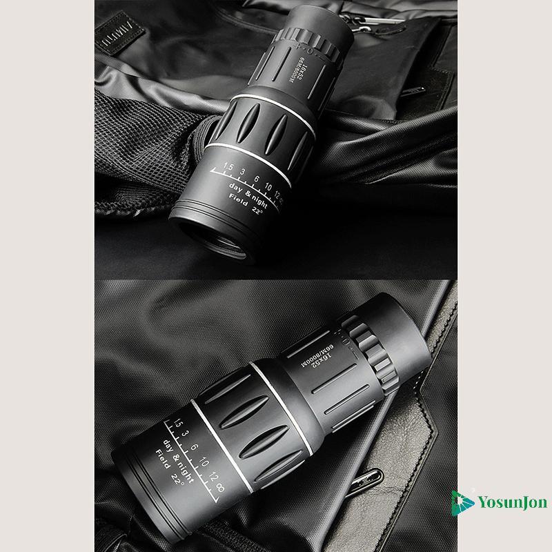 YosunJon] 16X52 Monocular Dual Focus ซูมกล้องส่องทางไกล HD Scope Night Vision พร้อมสายคล้องเลนส์/ยาง