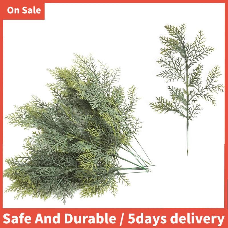 20 ชิ้นประดิษฐ์ Cedar Sprigs Faux Cedar สาขา Cedar Stems Sprigs Picks DIY อุปกรณ์เสริม