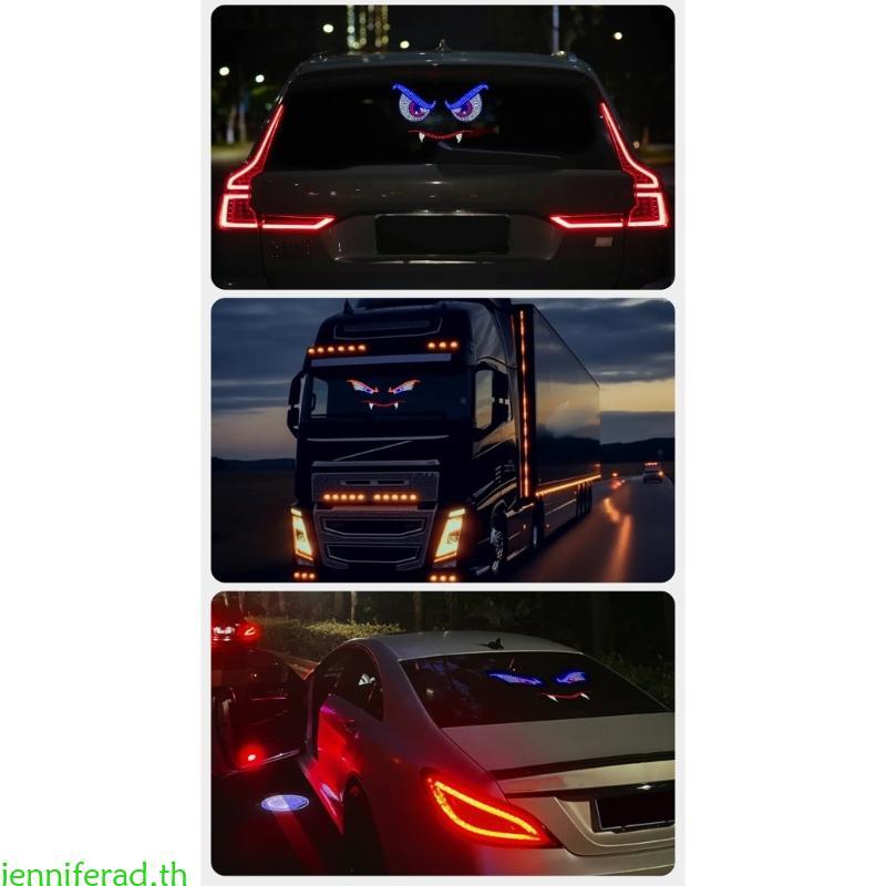 Jenniferad Devil Eyes Light USB Car Lamp Easy Setup Weatherproof PC Bright LED Light Decor