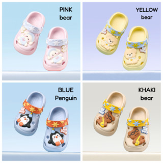 รองเท้าแตะเด็ก ขนาด 14-19 ซม. พิมพ์ป้ายสัตว์ สำหรับเด็กวัยหั…