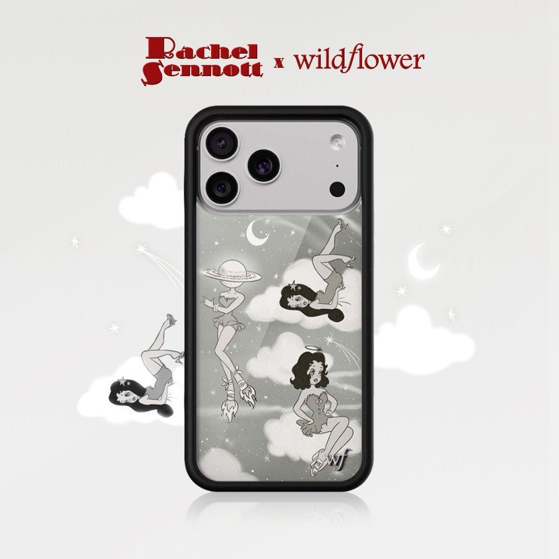 Rachel Sennot x Wildflower ชื่อร่วมเคสโทรศัพท์สําหรับ iPhone 17 Pro Max 17 Air12 13 14 15 16 Pro Max 14 15 16 Plus ซิลิโคน Anti-Falling กันกระแทกปกหลัง WF ปลอก