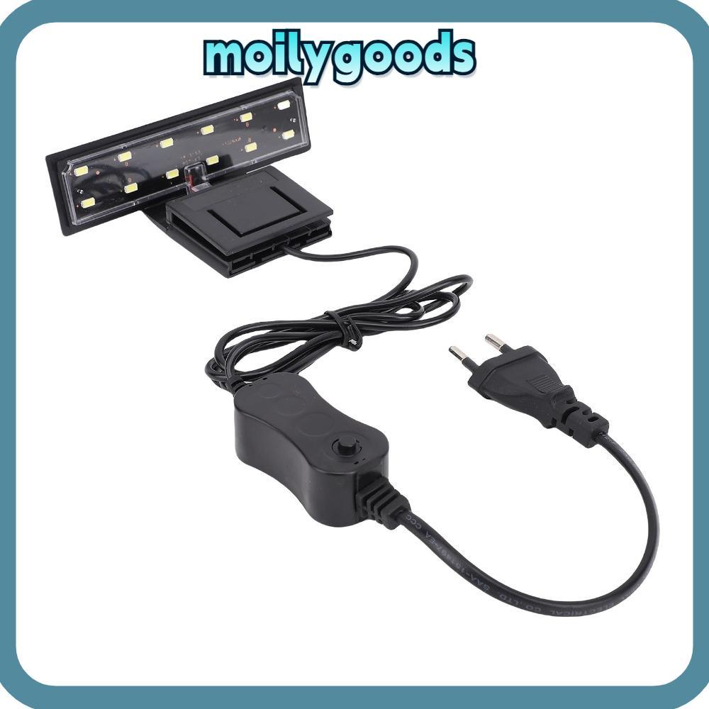 MOILYHD ไฟ LED Aquarium, Slim Design Black Clip On Lamp, Aquarium Lighting Water Proof Mini Size Aqu