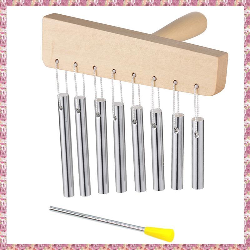[VCPR] หลอดอลูมิเนียม Bar Chimes 8 โทนกระดิ่งมือพร้อม Knock Stick Birch ไม้ Solid Windchime Chimes B