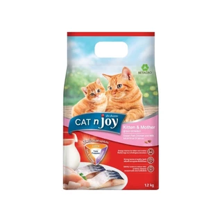 Cat n joy แคทเอ็นจอย อาหารเม็ดแมว ทุกสายพันธุ์ กินง่าย มี 9 สูตรให้เลือก รส แซลมอน ขนาด 1.2kg
