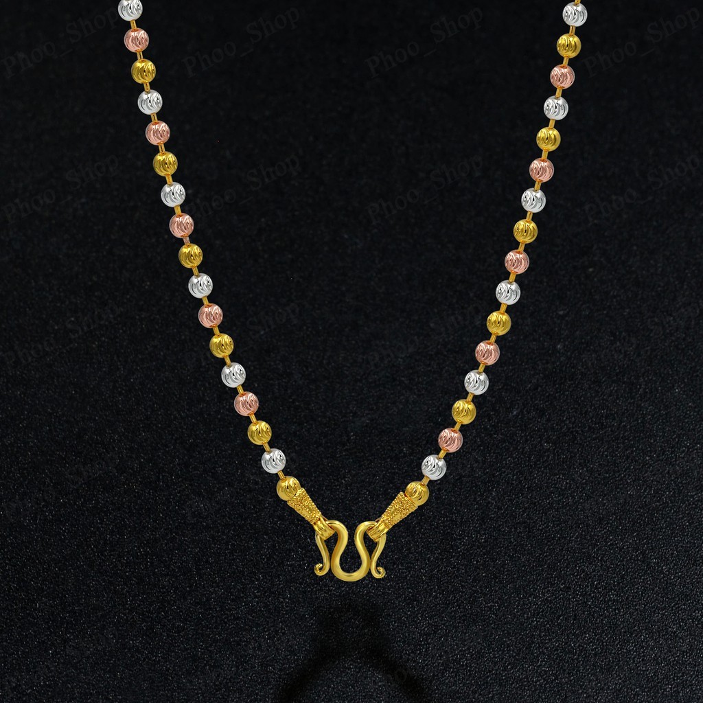 ไม่ลอกไม่ดำ สร้อยคอ 3 กษัตริย์ 18k งานอิตาลีมูนคัท  # 536 ทอง เงิน นาค ใส่จี้ใส่พระ เคลือบหนาพิเศษใส
