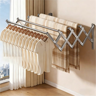 ราวตากผ้าติดผนัง สแตนเลส ยืดหดได้ง่าย แขวนเสื้อผ้าได้มากกว่า…