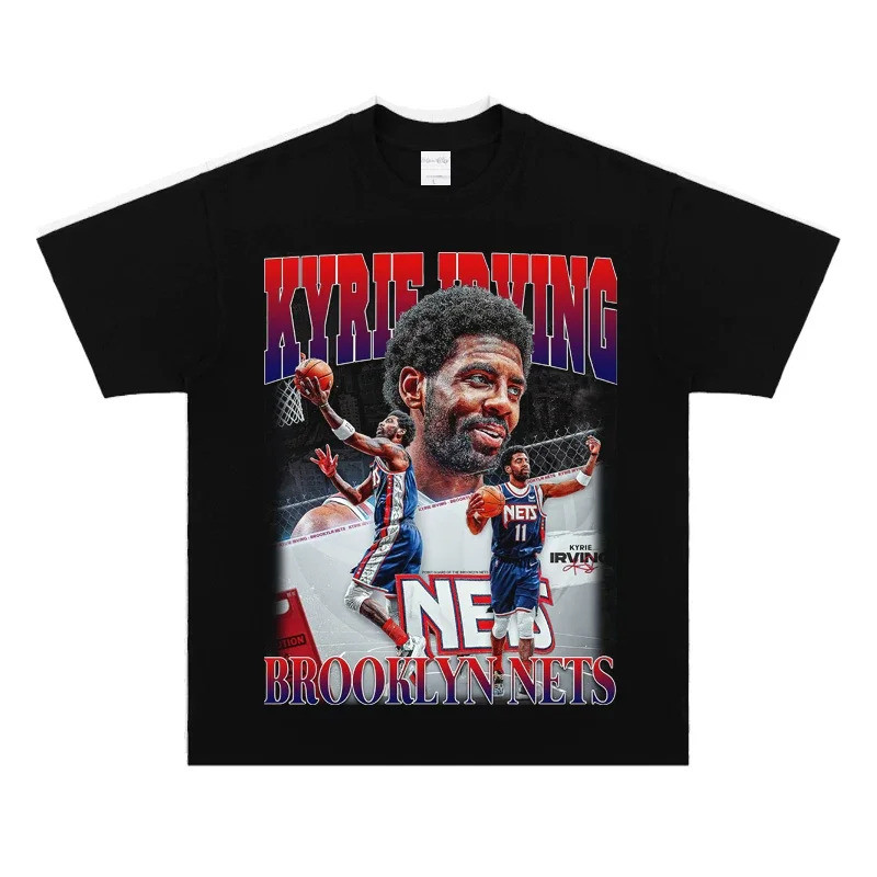 Kyrie Irving Retro Graphic T-Shirt Lightweight Cotton Grunge Y2K Basketball Fan Daily Casual Streetw