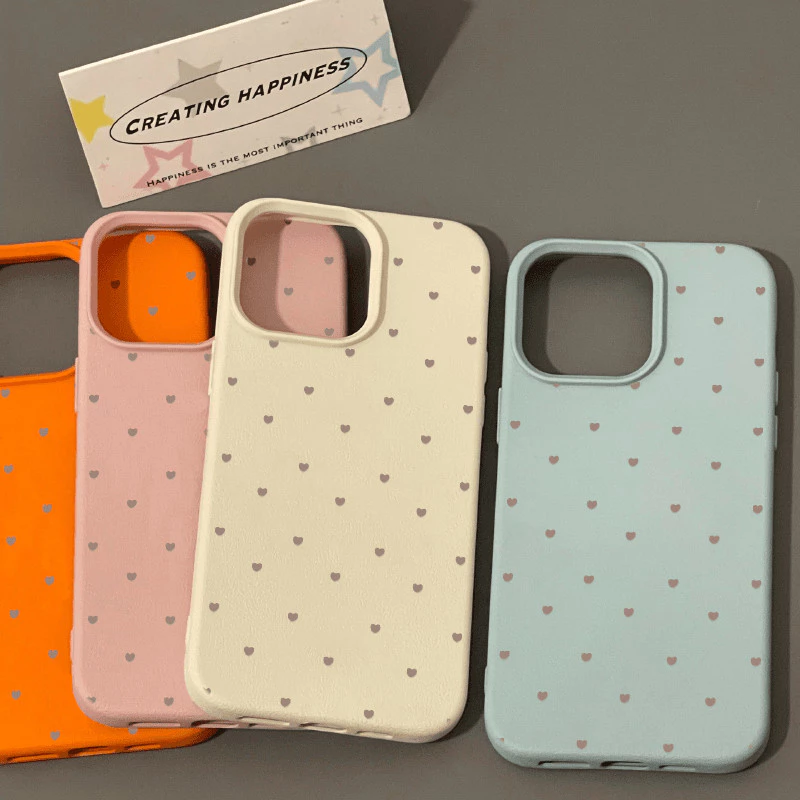 สำหรับ IPhone 15 16 17 11 12 13 14 Pro Max XR X XS Max 7 15 8 16 Plus ลายหัวใจรัก เคสเหมือนเปลือกลิ้นจี่ เคสสำหรับไอโฟน