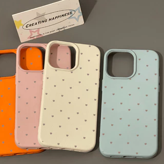สำหรับ IPhone 15 16 17 11 12 13 14 Pro Max XR X XS Max 7 15 8 16 Plus ลายหัวใจรัก เคสเหมือนเปลือกลิ้นจี่ เคสสำหรับไอโฟน