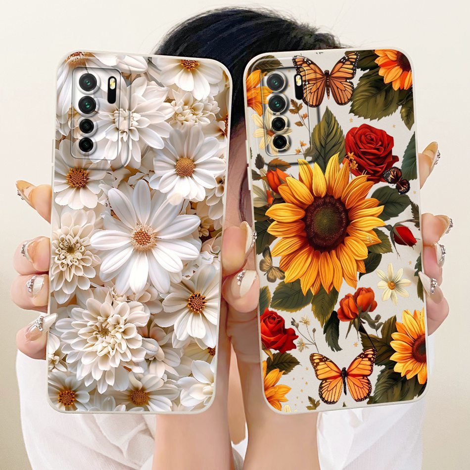 สําหรับ Huawei Nova 7 SE 5G / P40 Lite (5G) CDY-NX9A CDY-NX9B เลนส์ป้องกันกรณีสวย Daisy Sunflower So