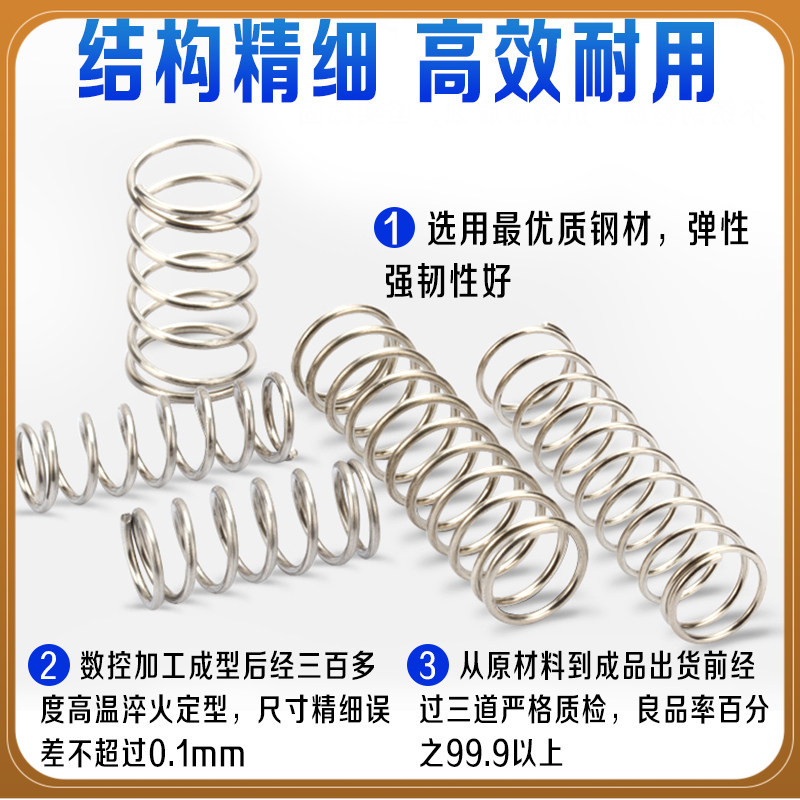 d0.2mm * OD1.5-3mm สแตนเลส 304 สปริงกด-สปริงดัน สปริงดัดแปลงงานต่างๆ TL-88-1