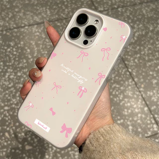 เคสไอโฟน 15 สำหรับ iPhone 17 13 11 16 15 14 12 Pro Max 7 8 Plus XR X XS หวานสีชมพูหวานสีชมพูลูกกวาดสีใหม่ 2 in 1 กำไลปก