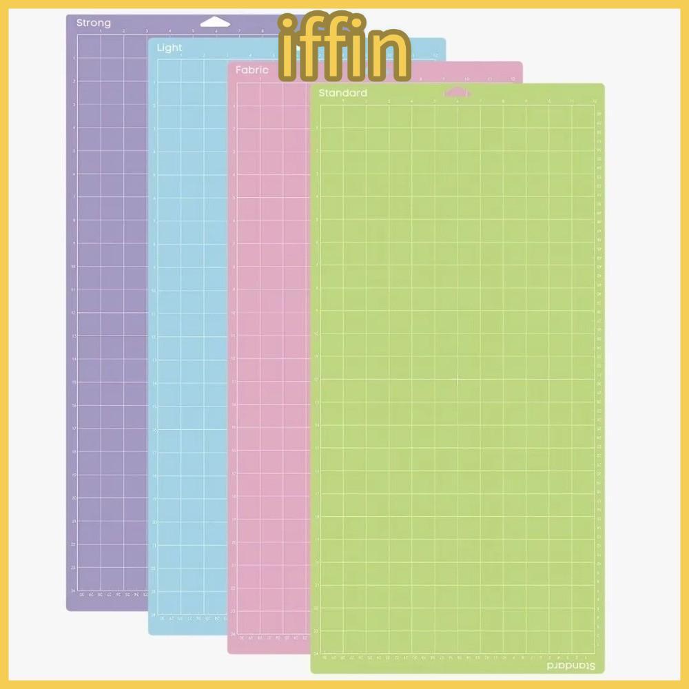 IFFIN แผ่นรองตัด, แผ่นรองตัดกาว PVC, แบบพกพาลื่นหนาสต็อกการ์ด Strong Grip Cricut Mat สําหรับงานฝีมือ
