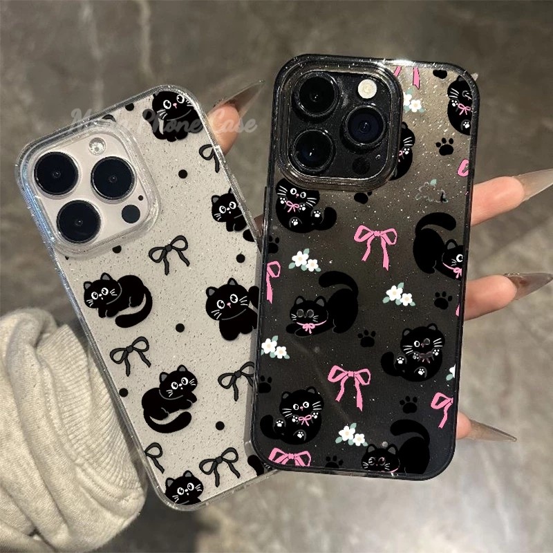 🎀MUDA🎀ประกายไฟ กรณีโทรศัพท์ จัดส่งจากประเทศไทย แมวน้อยน่ารักfor iPhone 17 13 12 11 16 15 14 PRO MAX X XS MAX XR 7/8PLUS