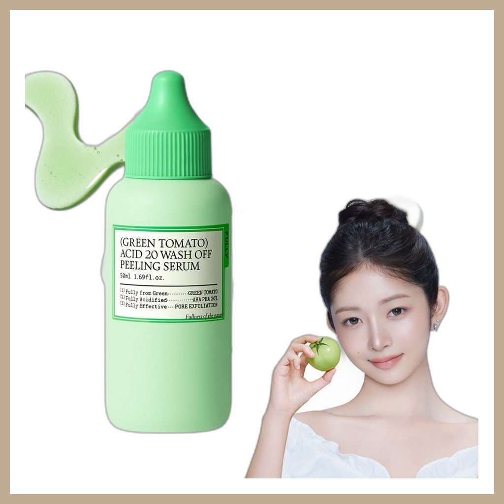[FULLY] Green Tomato Acid 20 Wash-Off Peeling Serum, 50ml, 1pc / Korean Peeling Serum / Brightening 